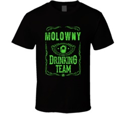 Molowny Irish Drinking Team Whiskey Beer Custom Last Name St Patricks 