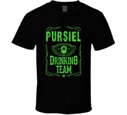 Pursiel Irish Drinking Team Whiskey Beer Custom Last Name St Patricks 