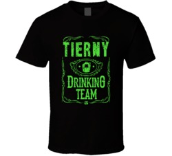 Tierny Irish Drinking Team Whiskey Beer Custom Last Name St Patricks D