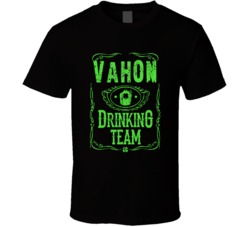 Vahon Irish Drinking Team Whiskey Beer Custom Last Name St Patricks Da