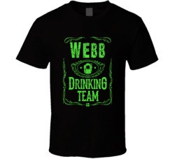 Webb Irish Drinking Team Whiskey Beer Custom Last Name St Patricks Day