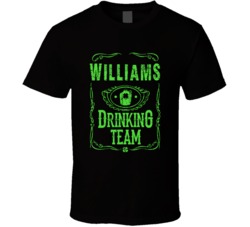 Williams Irish Drinking Team Whiskey Beer Custom Last Name St Patricks