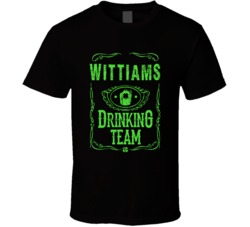 Wittiams Irish Drinking Team Whiskey Beer Custom Last Name St Patricks