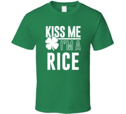 Rice Kiss Me Im Irish Parody Custom Last Name St Patricks Day T Shirt