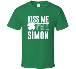 Simon Kiss Me Im Irish Parody Custom Last Name St Patricks Day T Shirt