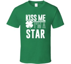 Star Kiss Me Im Irish Parody Custom Last Name St Patricks Day T Shirt