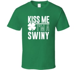 Swiny Kiss Me Im Irish Parody Custom Last Name St Patricks Day T Shirt