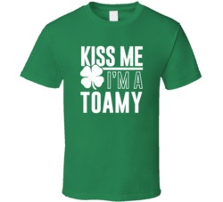 Toamy Kiss Me Im Irish Parody Custom Last Name St Patricks Day T Shirt