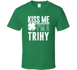 Trihy Kiss Me Im Irish Parody Custom Last Name St Patricks Day T Shirt