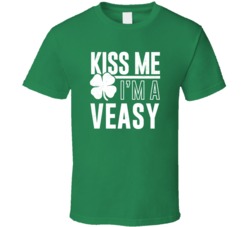 Veasy Kiss Me Im Irish Parody Custom Last Name St Patricks Day T Shirt