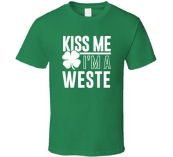 Weste Kiss Me Im Irish Parody Custom Last Name St Patricks Day T Shirt
