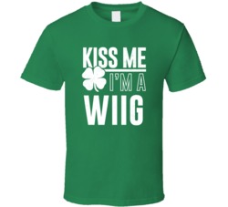 Wiig Kiss Me Im Irish Parody Custom Last Name St Patricks Day T Shirt