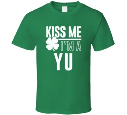 Yu Kiss Me Im Irish Parody Custom Last Name St Patricks Day T Shirt