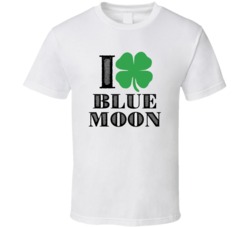 Heart Love Shamrock Blue Moon Beer Irish St Patricks Day Drunk Party P