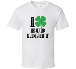 Heart Love Shamrock Bud Light Beer Irish St Patricks Day Drunk Party P