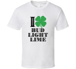 Heart Love Shamrock Bud Light Lime Beer Irish St Patricks Day Drunk Pa