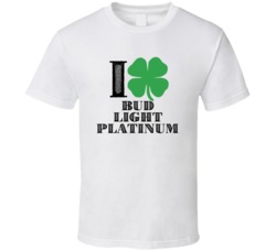 Heart Love Shamrock Bud Light Platinum Beer Irish St Patricks Day Drun