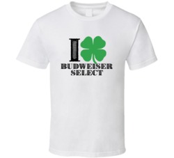 Heart Love Shamrock Budweiser Select Beer Irish St Patricks Day Drunk 