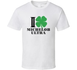 Heart Love Shamrock Michelob Ultra Beer Irish St Patricks Day Drunk Pa