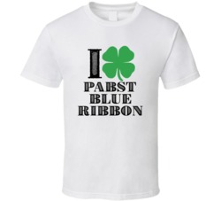 Heart Love Shamrock Pabst Blue Ribbon Beer Irish St Patricks Day Drunk