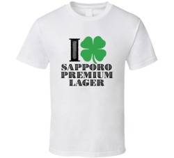Heart Love Shamrock Sapporo Premium Lager Beer Irish St Patricks Day D