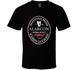 Alarcon Irish Beer Label St Patricks Day Guinness Parody Grunge T Shir