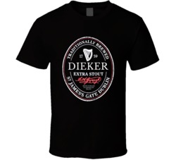 Dieker Irish Beer Label St Patricks Day Guinness Parody Grunge T Shirt
