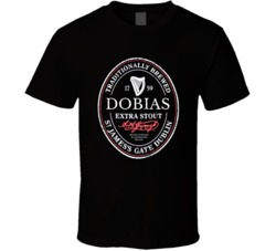 Dobias Irish Beer Label St Patricks Day Guinness Parody Grunge T Shirt