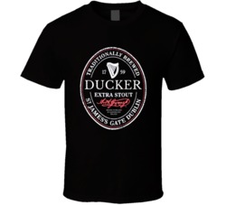 Ducker Irish Beer Label St Patricks Day Guinness Parody Grunge T Shirt