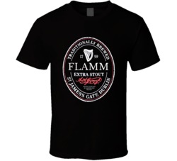 Flamm Irish Beer Label St Patricks Day Guinness Parody Grunge T Shirt