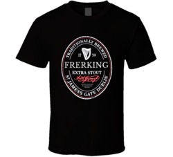 Frerking Irish Beer Label St Patricks Day Guinness Parody Grunge T Shi