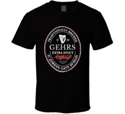 Gehrs Irish Beer Label St Patricks Day Guinness Parody Grunge T Shirt