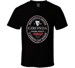 Gironda Irish Beer Label St Patricks Day Guinness Parody Grunge T Shir