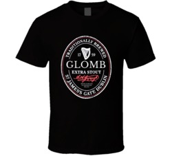 Glomb Irish Beer Label St Patricks Day Guinness Parody Grunge T Shirt