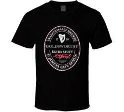 Goldsworthy Irish Beer Label St Patricks Day Guinness Parody Grunge T 