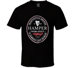 Hamper Irish Beer Label St Patricks Day Guinness Parody Grunge T Shirt