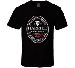 Harrier Irish Beer Label St Patricks Day Guinness Parody Grunge T Shir