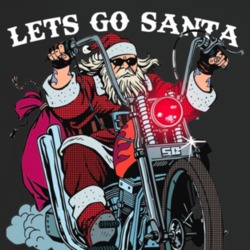 Lets Go Santa Funny Christmas Biker T Shirt Lets Go Santa Funny Christmas Biker T Shirt