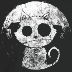 Zomebie Cat Halloween Fan Worn Look T Shirt Zomebie Cat Halloween Fan Worn Look T Shirt
