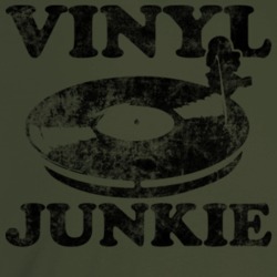 Vinyl Junkie Music Record Fan Worn Look T Shirt Vinyl Junkie Music Record Fan Worn Look T Shirt
