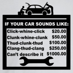 Mechanic's Price List Based On Sound Funny T Shirt Mechanic's Price List Based On Sound Funny T Shirt