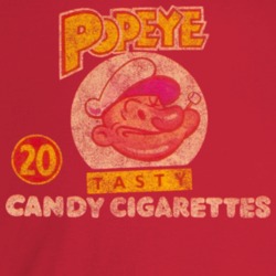 Popeye Candy Cigarettes 80s Nostalgia T Shirt Popeye Candy Cigarettes 80s Nostalgia T Shirt