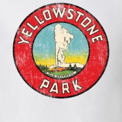 Yellowstone Park Volcano Logo Patch Vintage Grunge Look T Shirt Yellowstone Park Volcano Logo Patch Vintage Grunge Look T Shirt