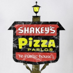 Shakey's Pizza Parlour Logo Sign Fast Food Foodie Fan Worn Look T Shir