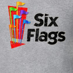 Six Flags Theme Amusement Park Retro Grunge Style Logo T Shirt Six Flags Theme Amusement Park Retro Grunge Style Logo T Shirt
