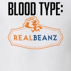 Real Beanz Coffee Logo Funny Blood Type Parody T Shirt Real Beanz Coffee Logo Funny Blood Type Parody T Shirt