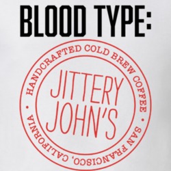 Jittery John's Coffee Logo Funny Blood Type Parody T Shirt Jittery John's Coffee Logo Funny Blood Type Parody T Shirt