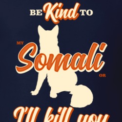 Be Kind To My Somali Or I'll Kill You Pet Cat Owner T Shirt Be Kind To My Somali Or I'll Kill You Pet Cat Owner T Shirt