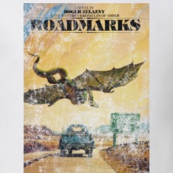 Roger Zelazny Roadmarks Science Fiction Fan Book Novel Cover Worn Look Roger Zelazny Roadmarks Science Fiction Fan Book Novel Cover Worn Look