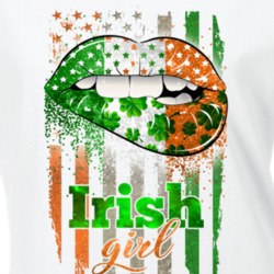 St Patricks Day Clover Leaf%2 Irish Girl Dripping Lips White Ladies T St Patricks Day Clover Leaf%2 Irish Girl Dripping Lips White Ladies T